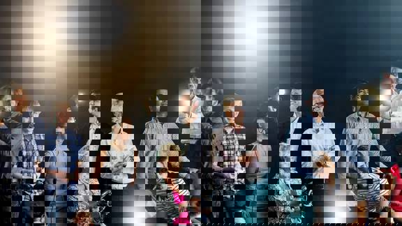 The staff of innovative Edinburgh firm pureLiFi, with the co-founders in the centre